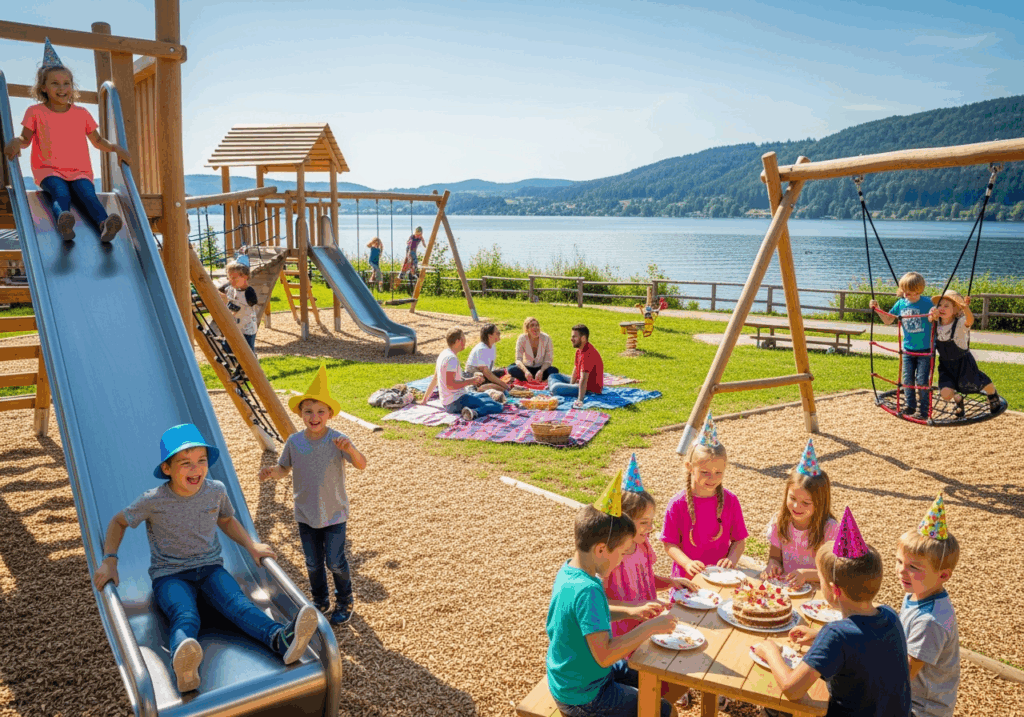 Kindergeburtstag Fränkisches Seenland - Glßckliche Kinder beim Outdoor-Abenteuer