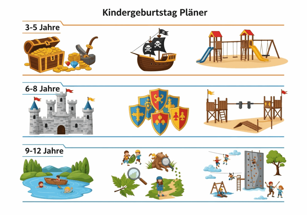 Kindergeburtstag Fränkisches Seenland - Altersgerechte Themen von 3-15 Jahren